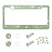 NYTKL Bling Car License Plate Frame Handcrafted Crystal Car Tag Frame with Sparkly Screw Caps Shiny Rhinestone Stainless Steel Licence Plate Holder Decor for Women Girls Light Green - Image 2