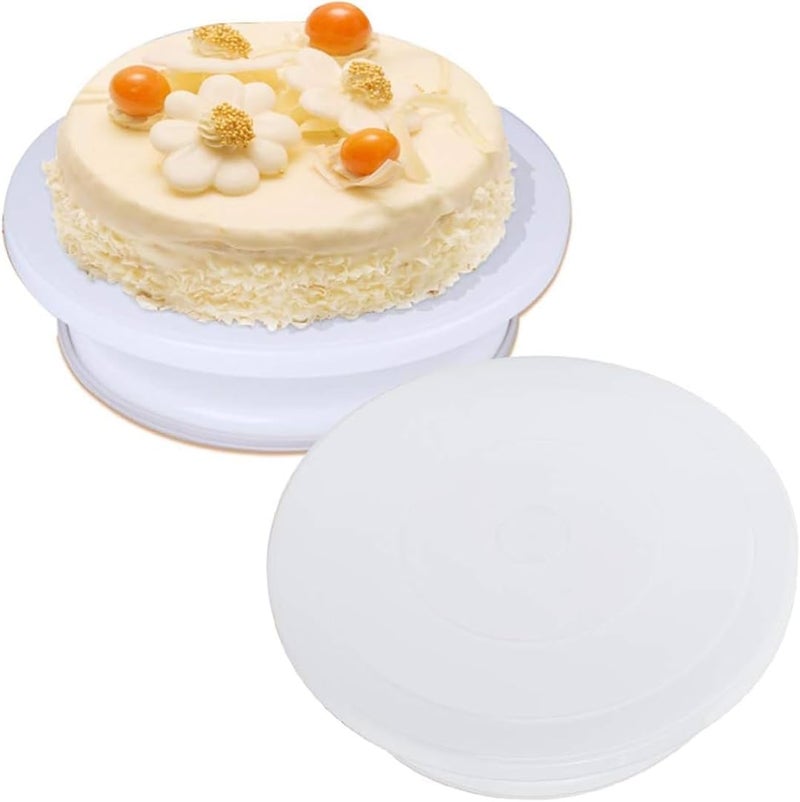Fitto White Rotating Cake Stand - 360° Rotating Cake Turntable for Decorating, Frosting, and Display - Non-Slip, Easy-Clean Surface - Ideal for Cakes, Cupcakes, Desserts, Baking Enthusiasts - Image 3