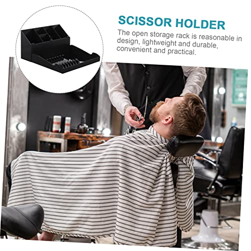 FRCOLOR Professional Hair Stylist Scissor Holder Rack with Tray 1102X1043X551 Inch Salon Shears Comb Clips Organizer Compact Haircut Tool Storage Box - Image 3