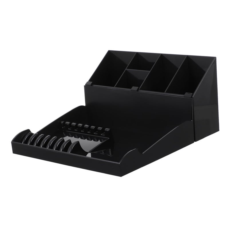 FRCOLOR Professional Hair Stylist Scissor Holder Rack with Tray 1102X1043X551 Inch Salon Shears Comb Clips Organizer Compact Haircut Tool Storage Box - Image 2
