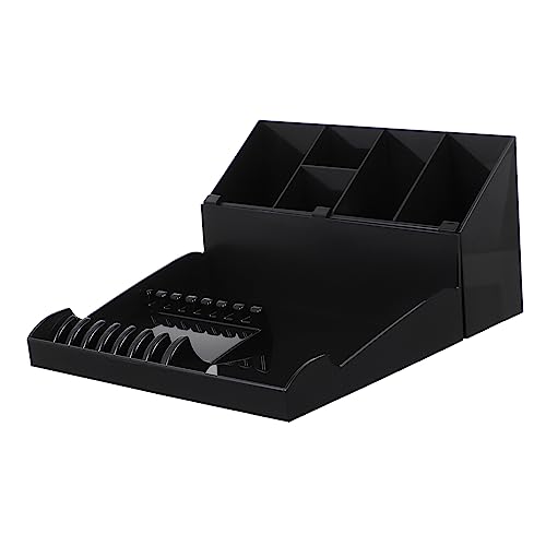 FRCOLOR Professional Hair Stylist Scissor Holder Rack with Tray 1102X1043X551 Inch Salon Shears Comb Clips Organizer Compact Haircut Tool Storage Box - Image 1