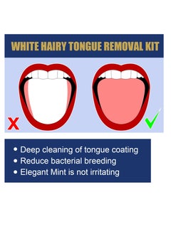 Jaysuing White hair tongue removal kit, tongue scraper cleaning kit, tongue cleaning gel with cleaning brush to freshen breath  - Image 4