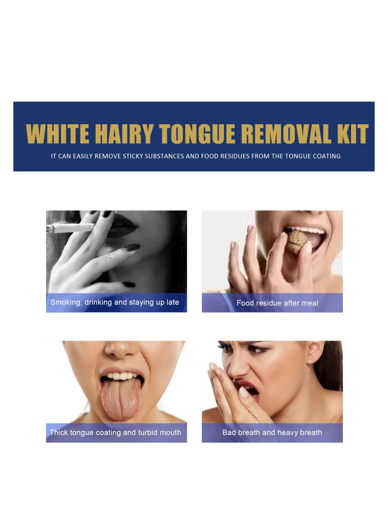 Jaysuing White hair tongue removal kit, tongue scraper cleaning kit, tongue cleaning gel with cleaning brush to freshen breath - Image 5