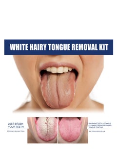 Jaysuing White hair tongue removal kit, tongue scraper cleaning kit, tongue cleaning gel with cleaning brush to freshen breath  - Image 3