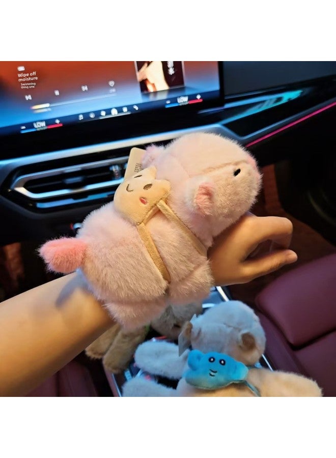 Outlet Sports Capybara Snap Ring Bracelet Tail Can Turn Internet Red Capibala Doll-Specifications:Sports Snap Ring Pink (the Tail Can Be Rotated)-Color:Kapibala Wrist-mink Fabric  - Image 3