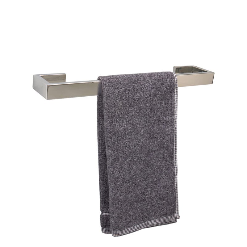 TocTen Bath Towel Rack Square Base Thicken SUS304 Stainless Steel Towel Bar for Bathroom Bathroom Bar Accessories Towel Rod Heavy Duty Wall Mounted Towel Holder Polish Chrome 16 Inch