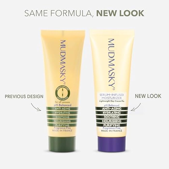 MUDMASKY Face Moisturizer Cream - Serum-Infused Moisturizer for Deep Hydration - Lightweight Skin Care with Mango, Almond & Sunflower Oils - All-Natural Beauty Product Imported from France - Image 2