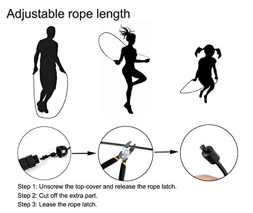 BOOMIBOO Jump Rope, Adjustable Jump Ropes,Skipping Rope Tangle-Free Rapid Speed with Ball Bearings for Women Men Kids,Exercise & Slim Body Jumprope at Home School Gym - Image 5