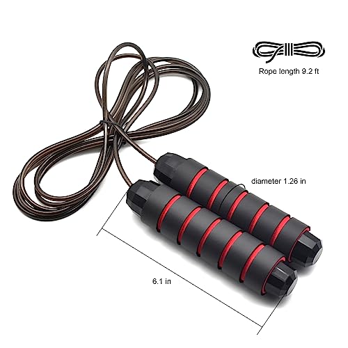 BOOMIBOO Jump Rope, Adjustable Jump Ropes,Skipping Rope Tangle-Free Rapid Speed with Ball Bearings for Women Men Kids,Exercise & Slim Body Jumprope at Home School Gym - Image 2