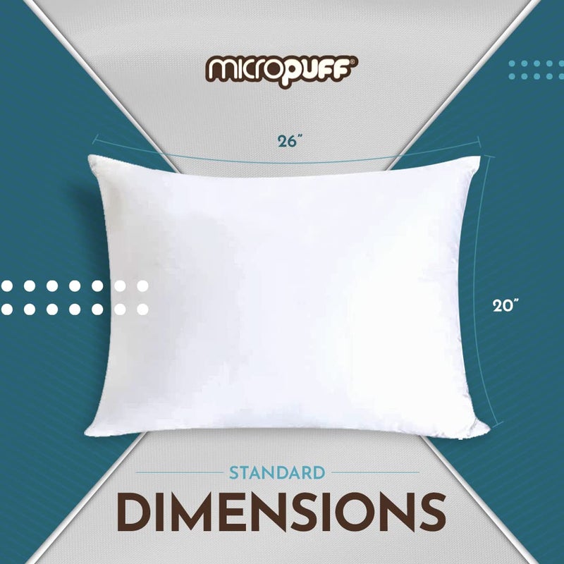 Micropuff Standard Size Pillow Protectors with Zipper - 2 Pack - Soft and Breatheable Hypoallergenic Pillow Cover. Pillowcase Protects Against Stains  Spills  and Perspiration. - Image 3