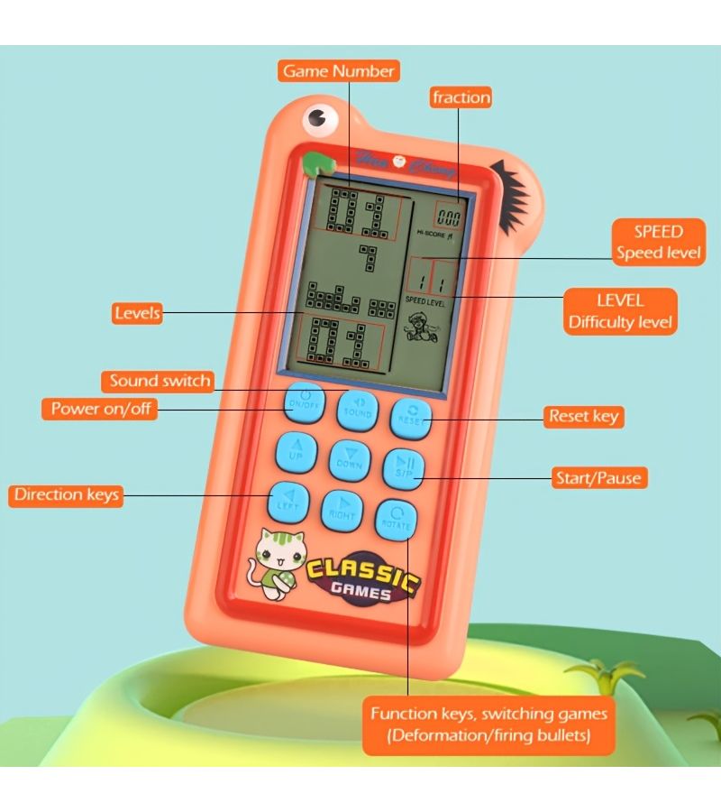 Khaki Puzzle Handheld Game Console Retro Nostalgic Brain Training Toy - Image 5