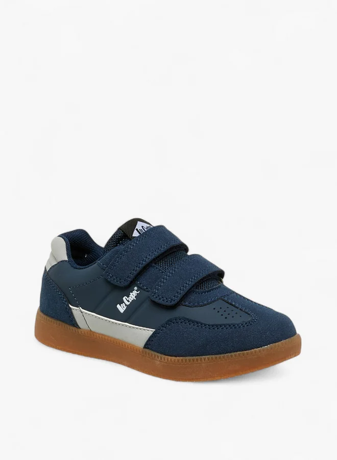 Lee Cooper Boys' Panelled Sneakers with Hook and Loop Closure