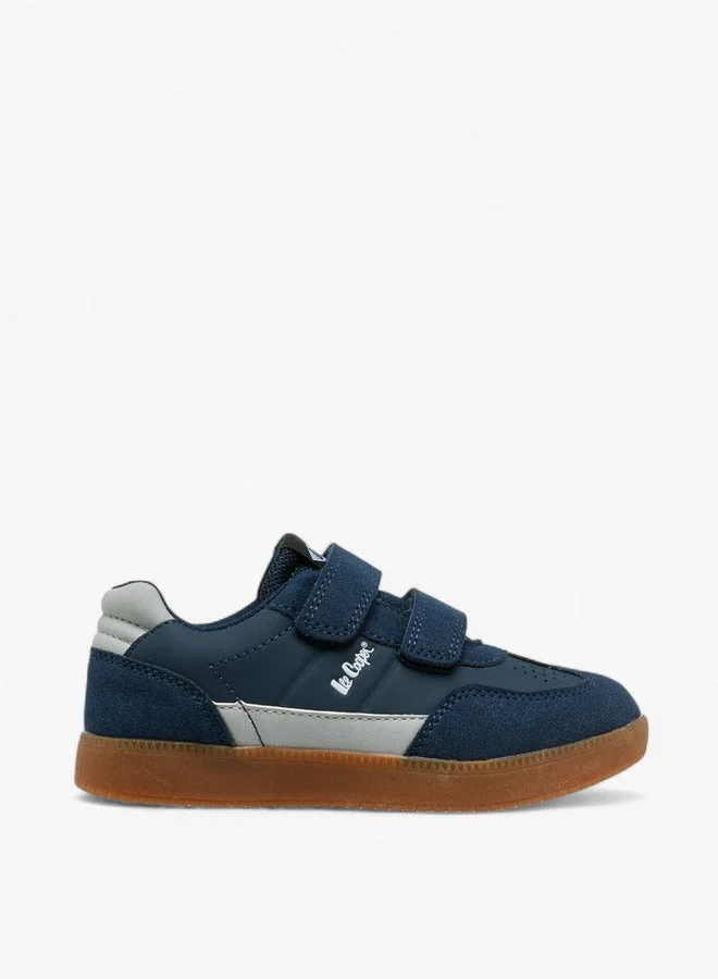 Lee Cooper Boys' Panelled Sneakers with Hook and Loop Closure