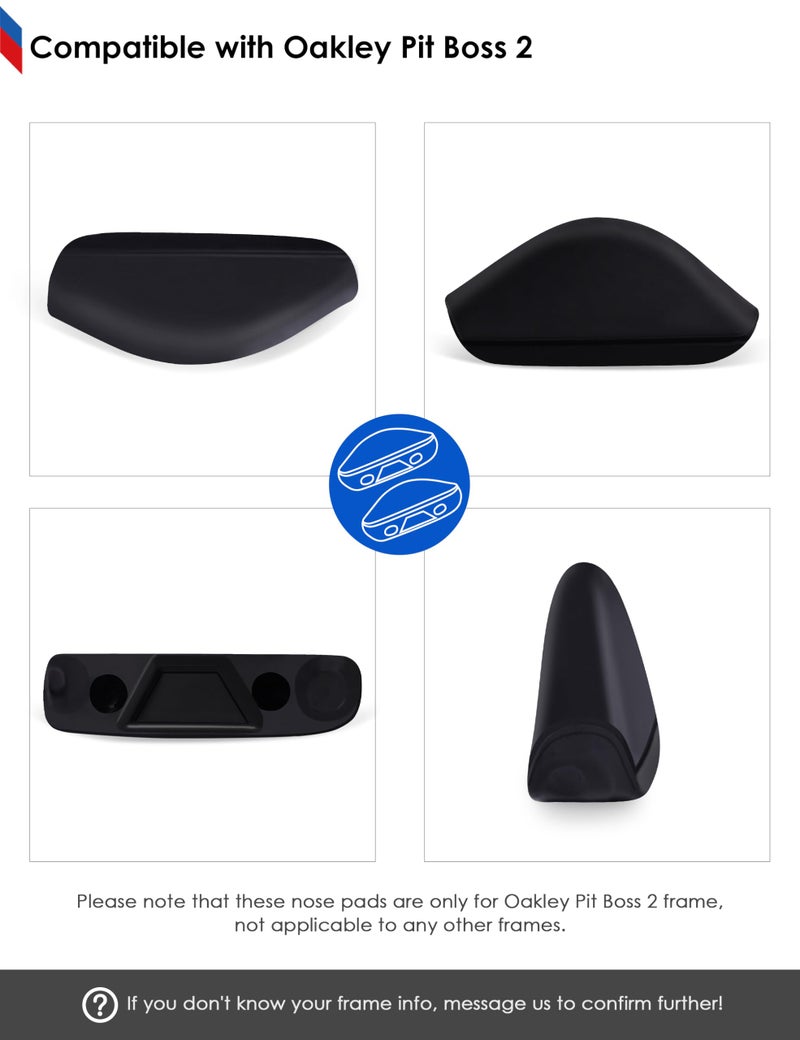 BLAZERBUCK Replacement Nose Pads Piece for Oakley Pit Boss 2 OO9137 / Pit Boss 2 Asian Fit OO9215 Sunglass - Black+Black - Image 5