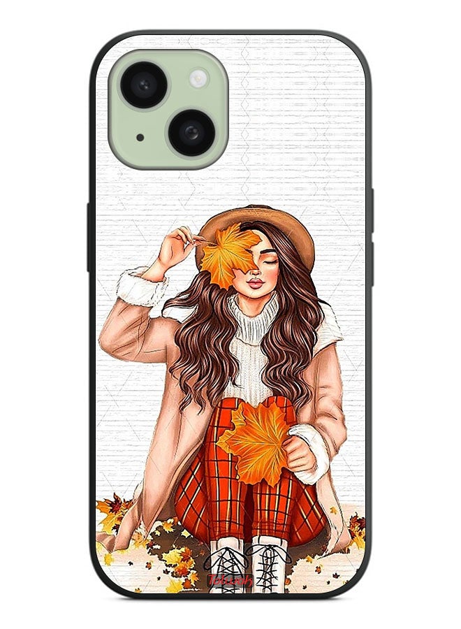 Tolwak Apple iPhone 15 Plus Protective Case Cover Holding Autumn Leaves Art - Image 2
