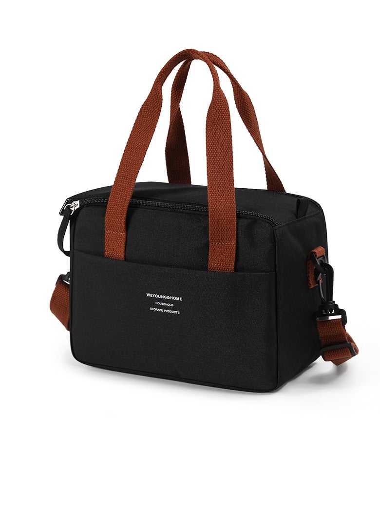 rayze Women's lunch bag, men's insulated lunch bag, with adjustable shoulder strap, leak-proof, insulated, large-capacity lunch box, refrigerated lunch box, suitable for office, work, school, beach or travel (black). - Image 1