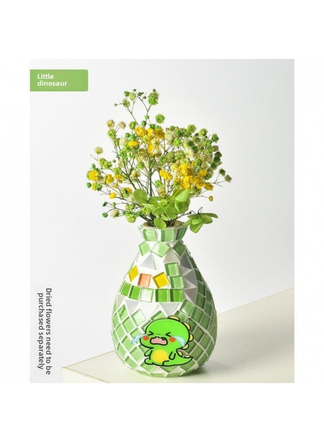 Beauenty Mosaic Vase Decoration Creative Material Bag Children's Handmade Artwork Teacher's Day Handmade Diy-Colour:Little Dinosaur Small Mouth Bottle  - Image 1