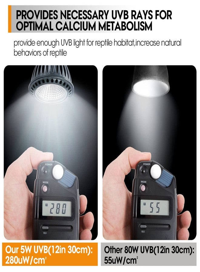 GeeKoit Premium High-Intensity UVB Reptile Light for Optimal Calcium Metabolism,5-Watt 10.0 Desert UVB Light Ideal for Desert-Dwelling Reptiles Bearded Dragons Tortoises - Image 4
