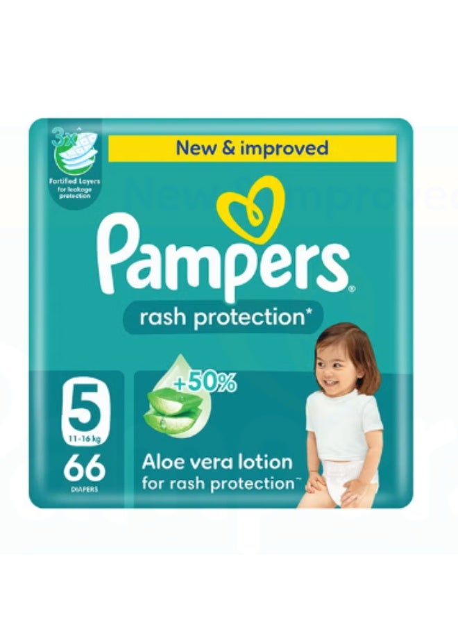 Aloe Vera Taped Diapers Size 5 Giant Pack 66 Count