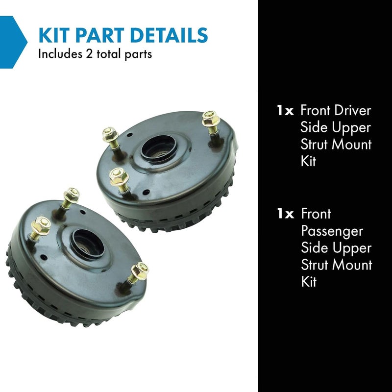 TRQ Front Upper Strut Shock Mount Kit Pair 2pc Compatible with Chrysler 300, Dodge Charger, Challenger, Magnum RWD - Image 2