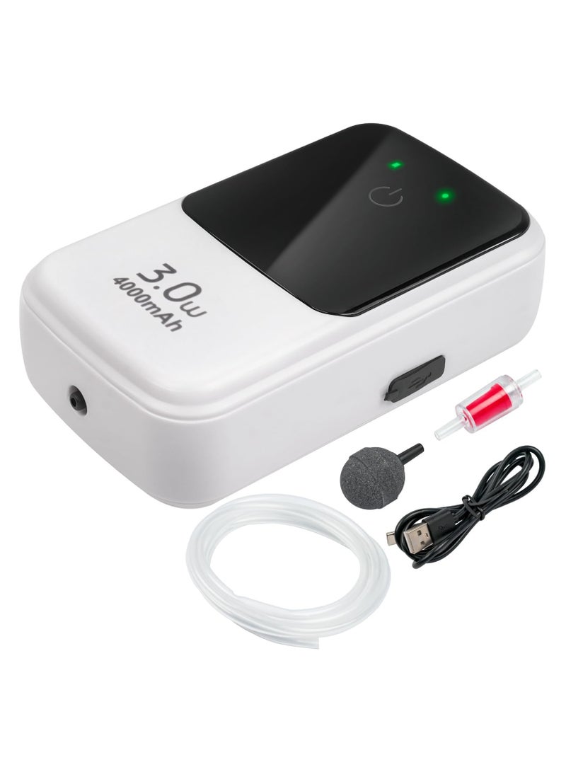 SYOSI USB Rechargeable Lithium Battery Powered Aquarium Air Pump with Super Quiet Structure Portable Live Bait Aerator for Bubble Box Minnow Bucket Outdoor Fishing Power Outages and Emergency - Image 1