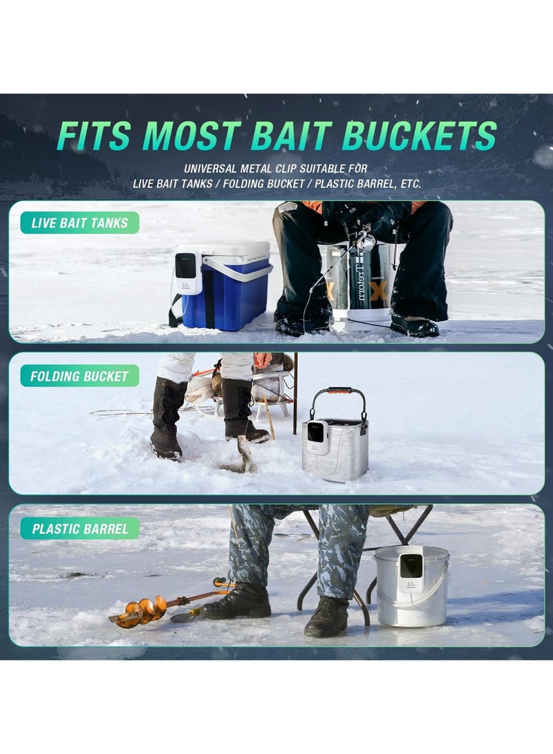 SYOSI USB Rechargeable Lithium Battery Powered Aquarium Air Pump with Super Quiet Structure Portable Live Bait Aerator for Bubble Box Minnow Bucket Outdoor Fishing Power Outages and Emergency - Image 2