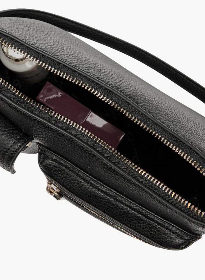 Celeste Textured Crossbody Bag with Detachable Strap and Zip Closure