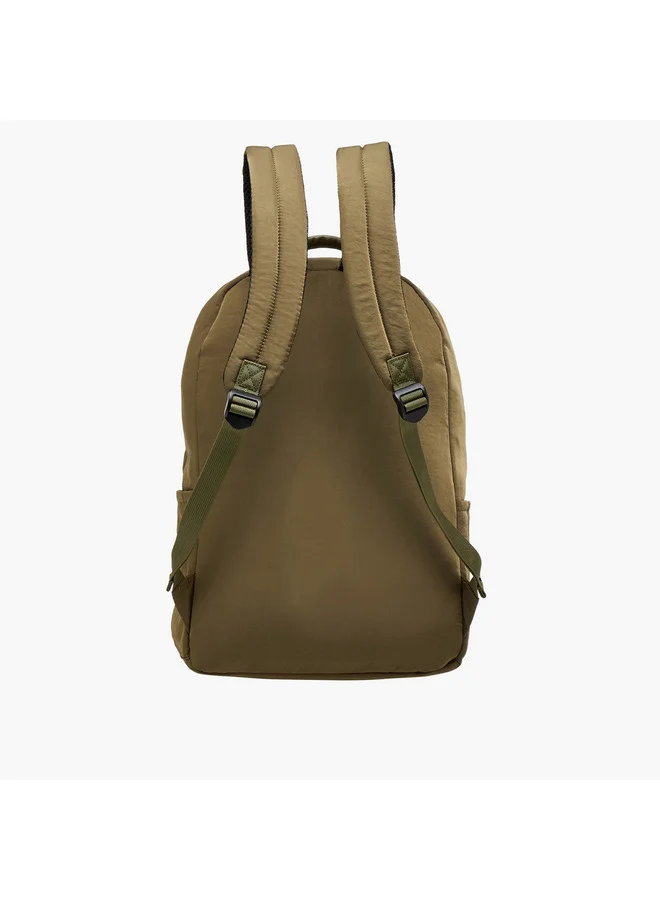 Lee Cooper Women Logo Applique Backpack with Adjustable Strap - 32x13x45 cm