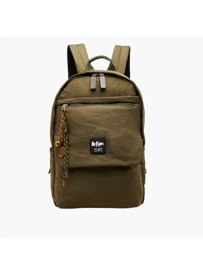 Lee Cooper Women Logo Applique Backpack with Adjustable Strap - 32x13x45 cm