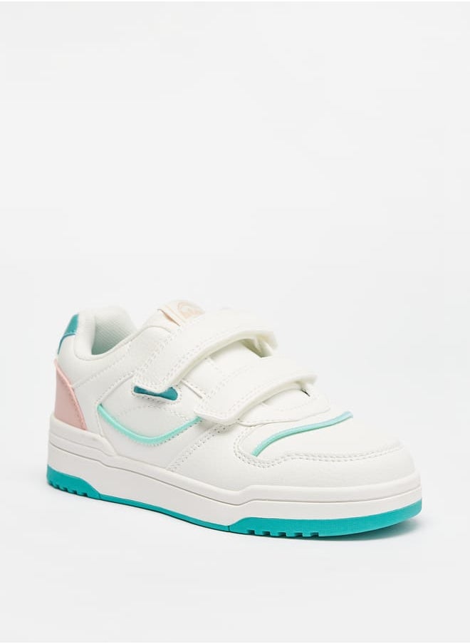 Lee Cooper Girls Colourblock Sneakers with Hook and Loop Closure  - Image 1