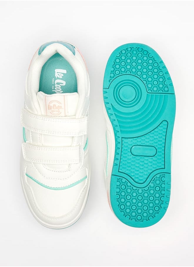 Lee Cooper Girls Colourblock Sneakers with Hook and Loop Closure  - Image 4