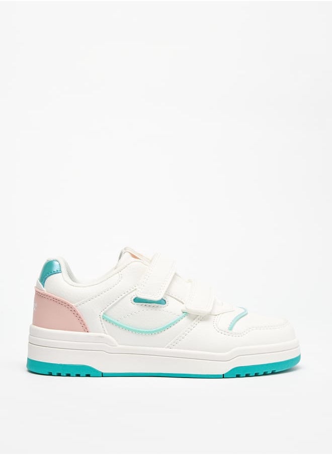 Lee Cooper Girls Colourblock Sneakers with Hook and Loop Closure  - Image 3