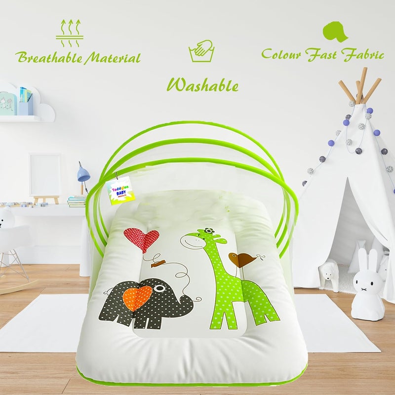 Toddylon Flat Bed Baby Bed New Born Baby Bedding Set | Mattress | Mosquito Net | Insect Protector | Baby Beds | Infants | Bag | Essentials (0-6 Months) - Image 4
