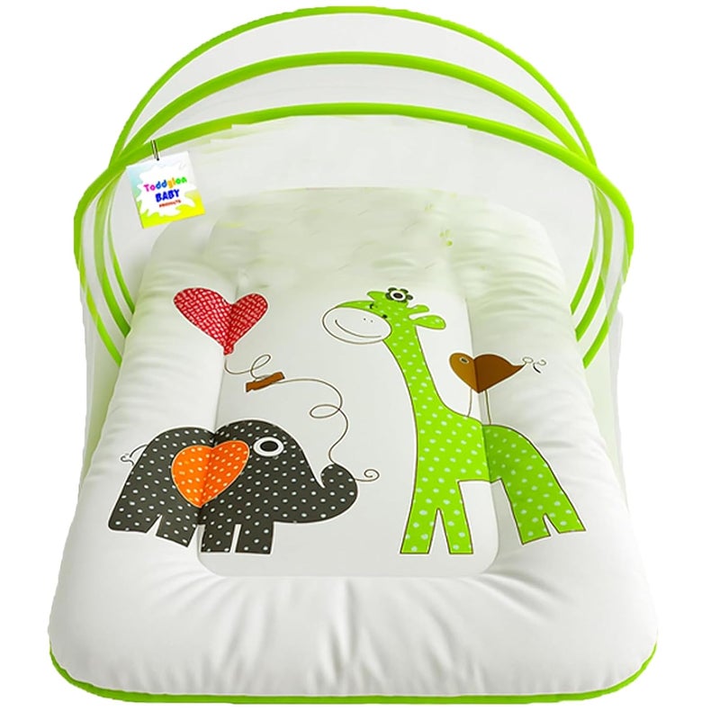Toddylon Flat Bed Baby Bed New Born Baby Bedding Set | Mattress | Mosquito Net | Insect Protector | Baby Beds | Infants | Bag | Essentials (0-6 Months) - Image 1