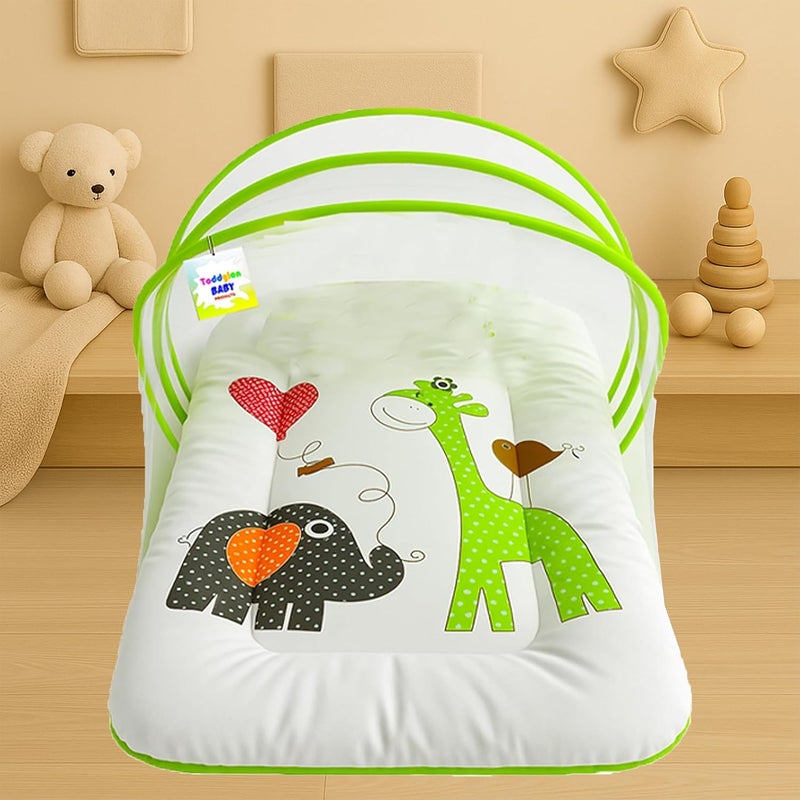 Toddylon Flat Bed Baby Bed New Born Baby Bedding Set | Mattress | Mosquito Net | Insect Protector | Baby Beds | Infants | Bag | Essentials (0-6 Months) - Image 3