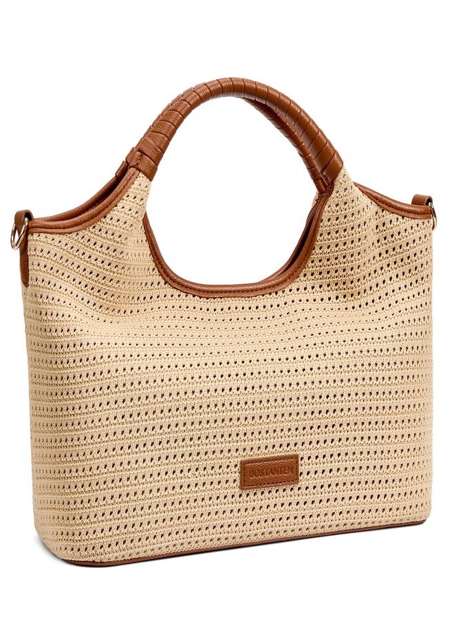 BOSTANTEN Genuine Leather Purses for Women Designer Handbags Crossbody Shoulder Bags Top Handle Satchel with Adjustable Strap, L07-khaki, 12.75" x 4.37" x 7.25", Fashion - Image 1