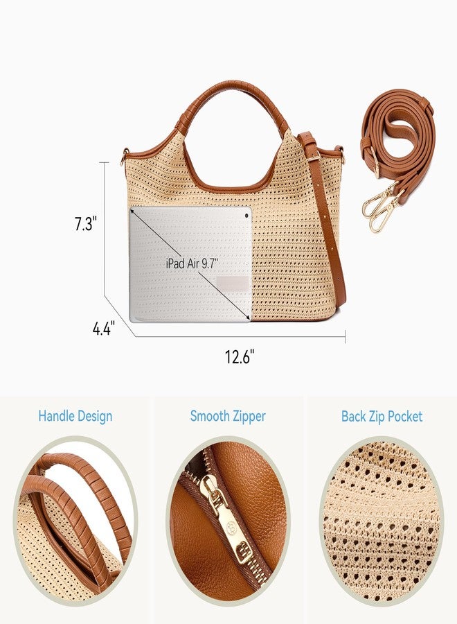BOSTANTEN Genuine Leather Purses for Women Designer Handbags Crossbody Shoulder Bags Top Handle Satchel with Adjustable Strap, L07-khaki, 12.75" x 4.37" x 7.25", Fashion - Image 5
