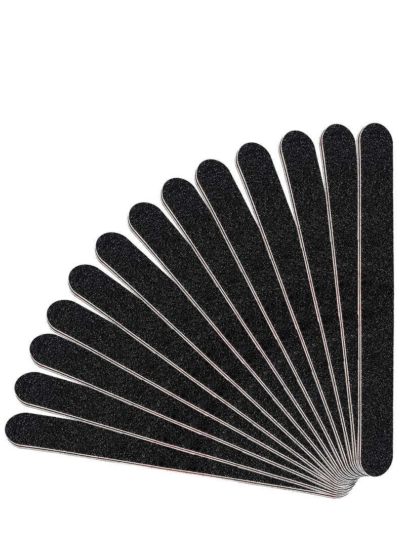 Premify Nail File Set, Double Sided Emery Board-Nail Buffer Files Manicure Tools For Nail Grooming and Styling-Black 100/180 Grit (6 Pcs Nail File)  - Image 1