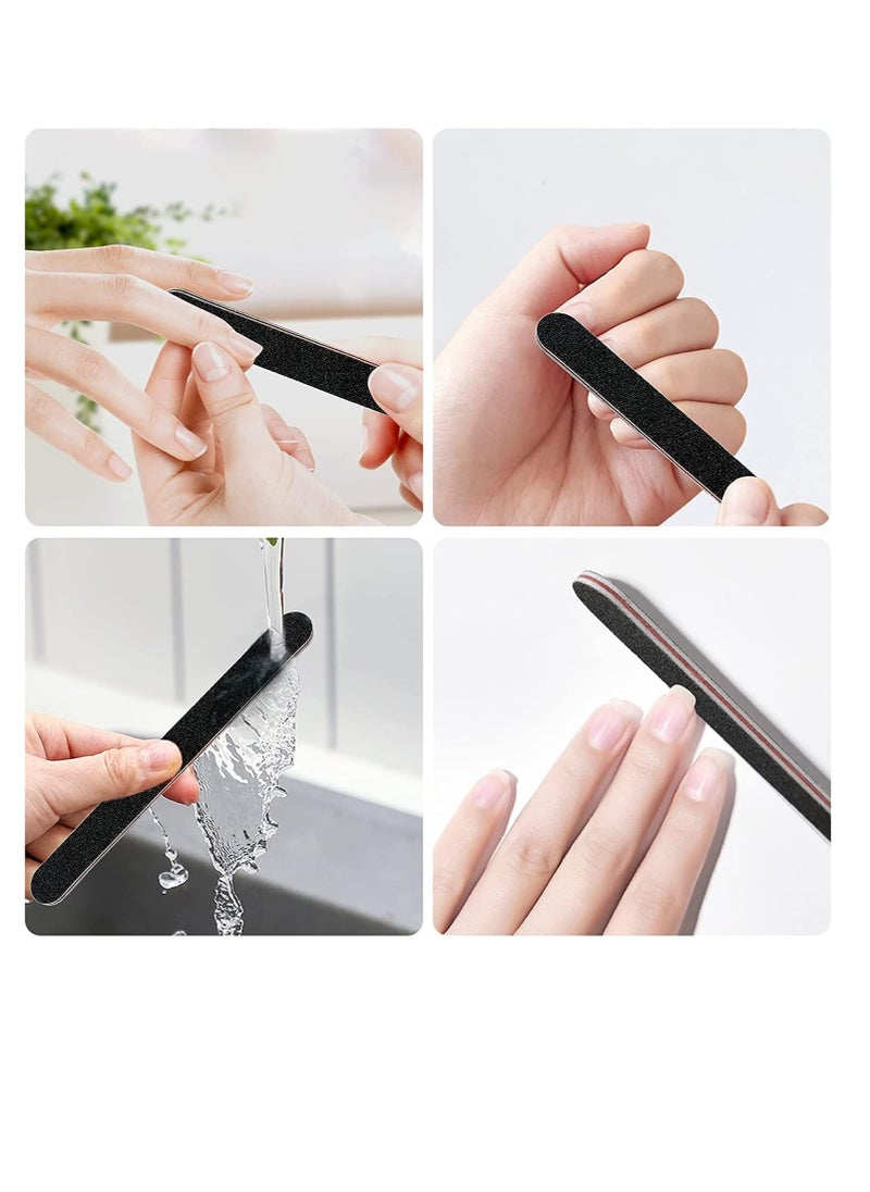 Premify Nail File Set, Double Sided Emery Board-Nail Buffer Files Manicure Tools For Nail Grooming and Styling-Black 100/180 Grit (6 Pcs Nail File)  - Image 4