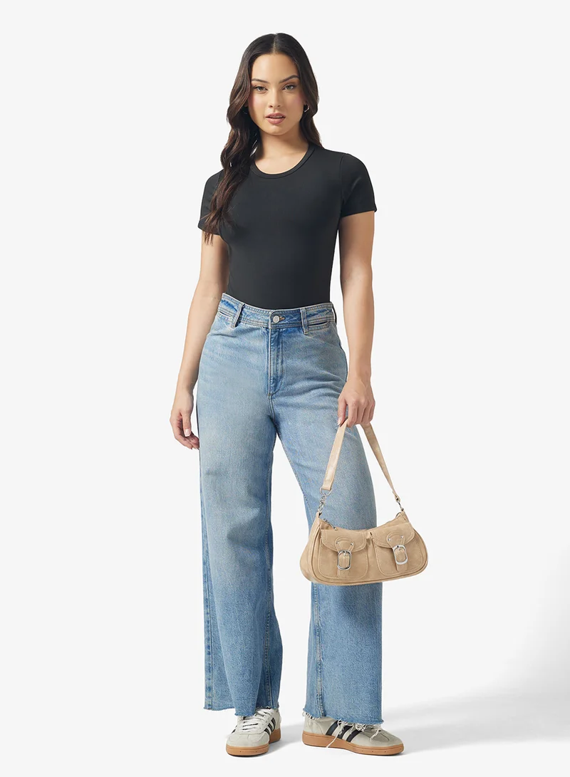 جينجر بيسيكس Crew Neck Polyamide Bodysuit