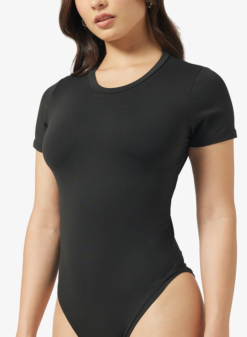 جينجر بيسيكس Crew Neck Polyamide Bodysuit