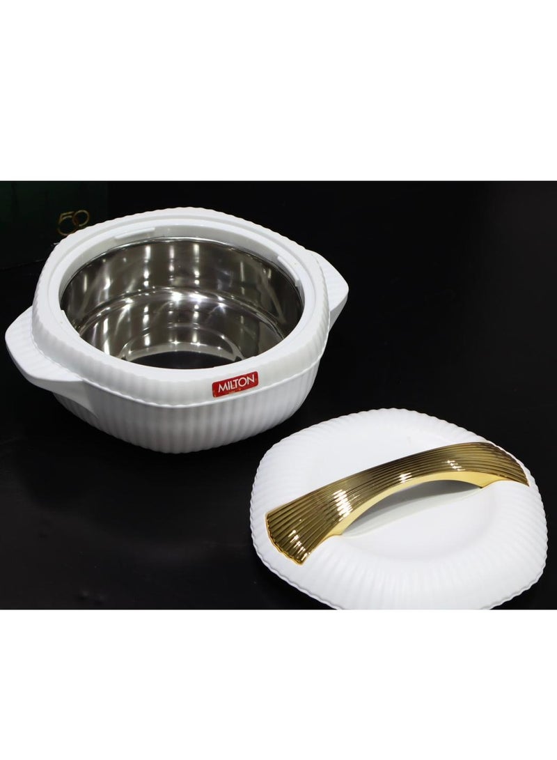 Milton Food Container Set of 4 Pieces Stainless Steel Inner Heat Edge (500ml, 1000ml, 1500ml, 2500ml) White - Image 3