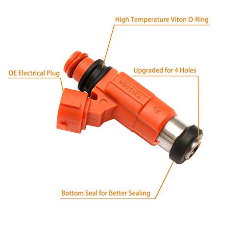 Gledewen Fuel Injector 4 Holes 4Pcs | Replacement for Yamaha Outboard 115 HP Marine Mitsubishi Eclipse Galant Mirage Chrysler Dodge Suzuki | Replace# 68V-8A360-00-00, INP-771, CDH-210 - Image 4