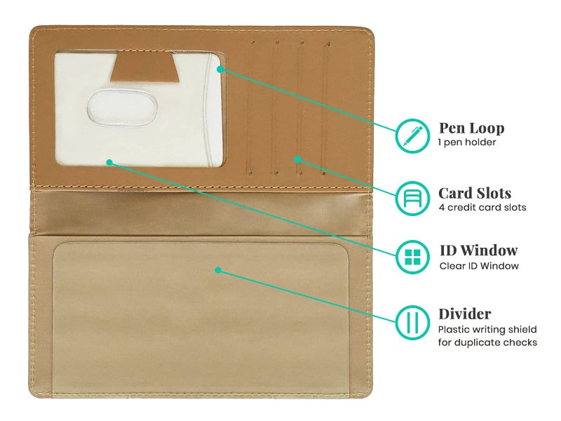 123 Cheap Checks Classic Fleur De Lis Designer Checkbook Cover, with Credit Card Slots and Pen Loop - Image 3