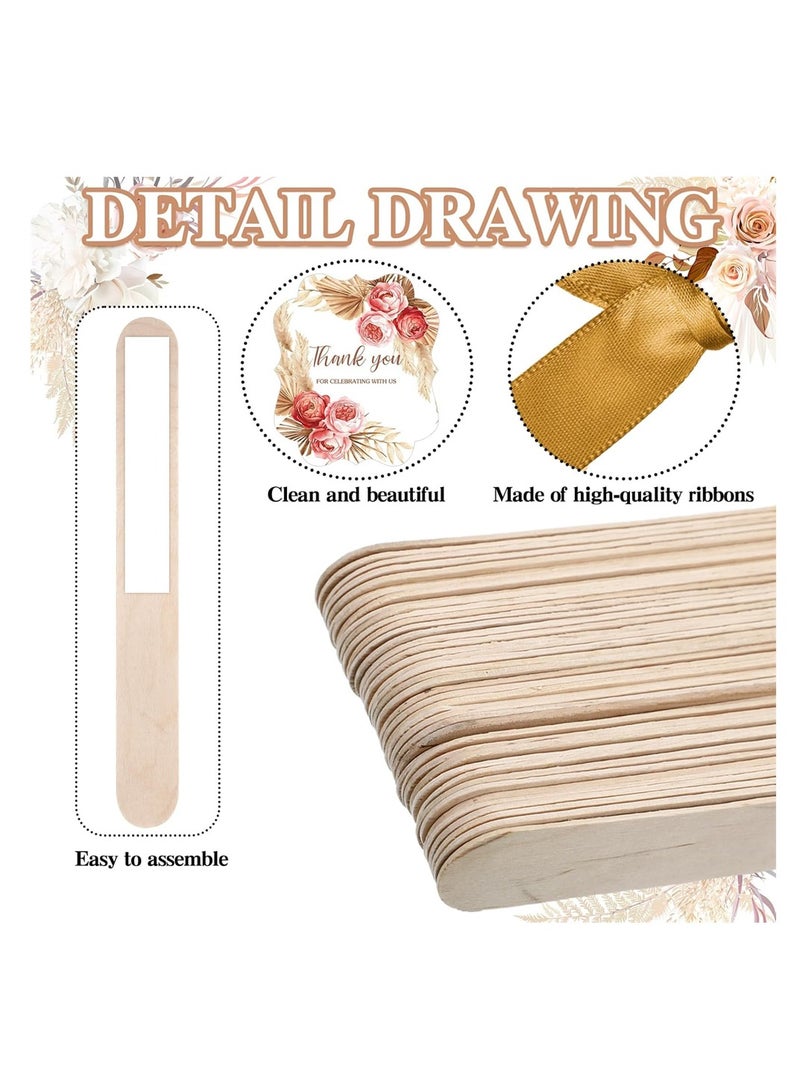 SYOSI Wedding Fans for Guests, Handheld Folded Fans, Baby Shower Favors, Bridal Bridesmaid Gift, Church Dancing Party Supplies, 50 PCS - Image 3