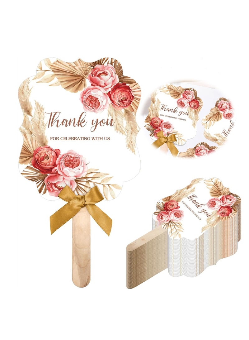 SYOSI Wedding Fans for Guests, Handheld Folded Fans, Baby Shower Favors, Bridal Bridesmaid Gift, Church Dancing Party Supplies, 50 PCS - Image 1