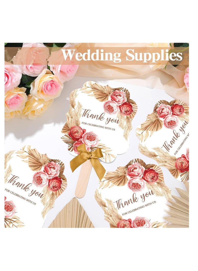 SYOSI Wedding Fans for Guests, Handheld Folded Fans, Baby Shower Favors, Bridal Bridesmaid Gift, Church Dancing Party Supplies, 50 PCS - Image 4