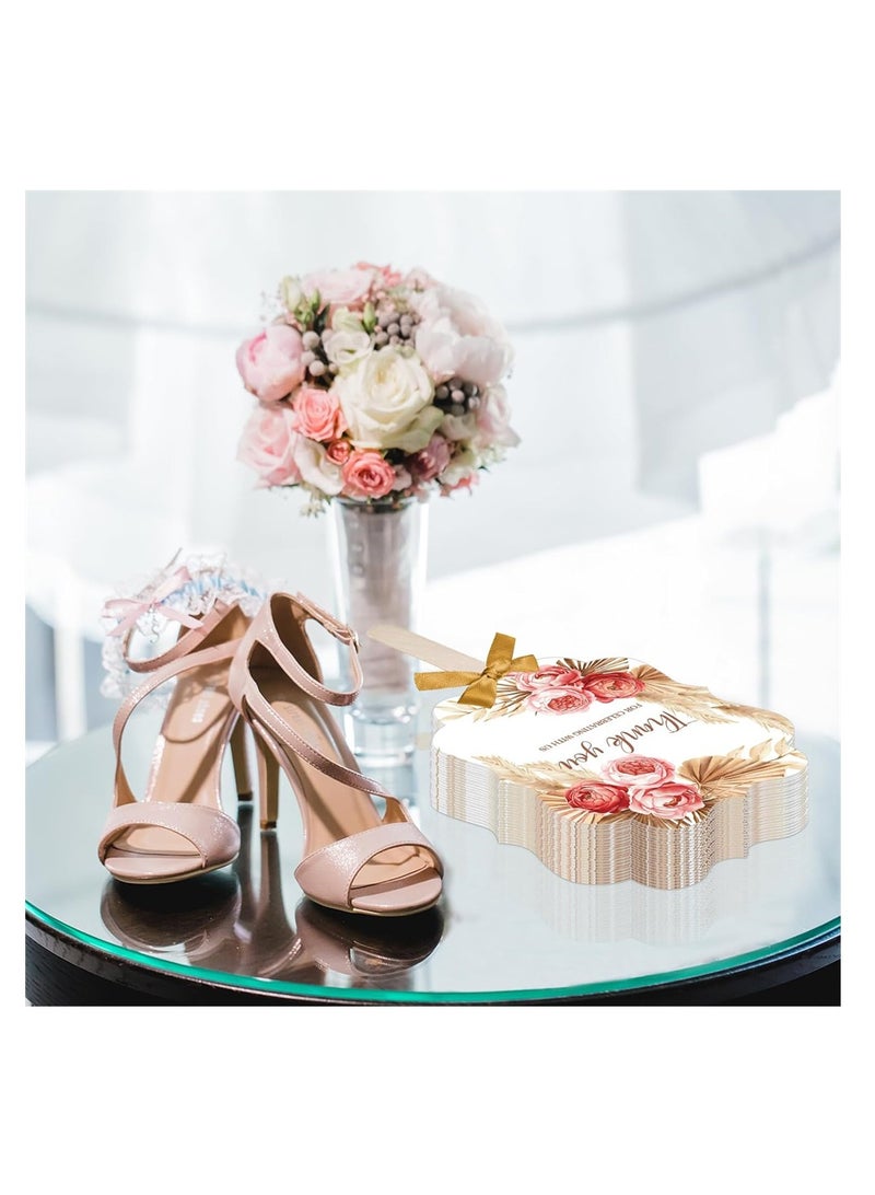 SYOSI Wedding Fans for Guests, Handheld Folded Fans, Baby Shower Favors, Bridal Bridesmaid Gift, Church Dancing Party Supplies, 50 PCS - Image 5