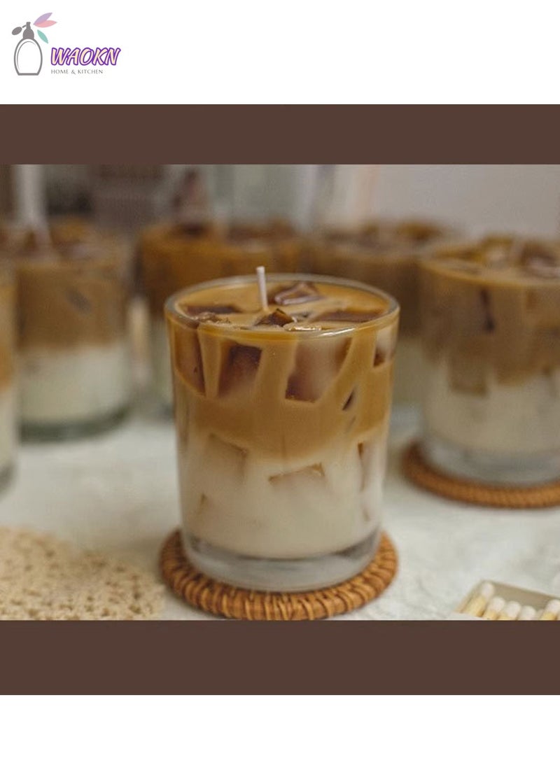 WAOKN - Iced Latte Simulation Aromatherapy Candle, Creative Soy Wax Aromatherapy Gift, Coffee Fragrance - Image 1
