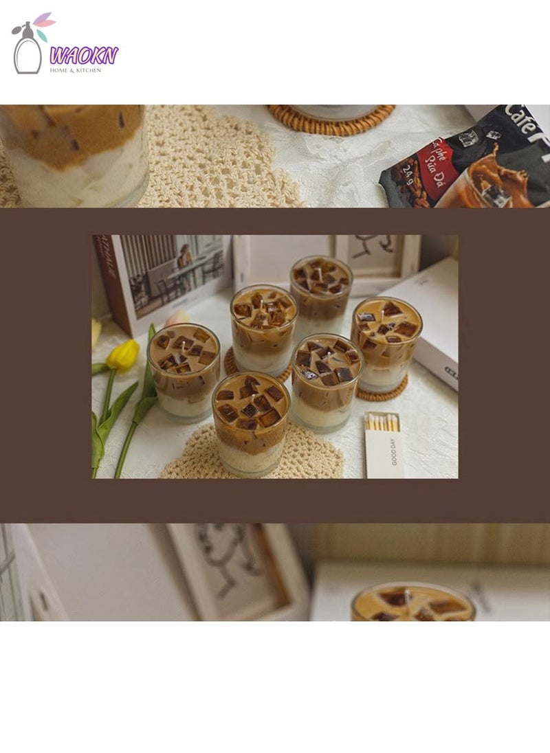 WAOKN - Iced Latte Simulation Aromatherapy Candle, Creative Soy Wax Aromatherapy Gift, Coffee Fragrance - Image 1